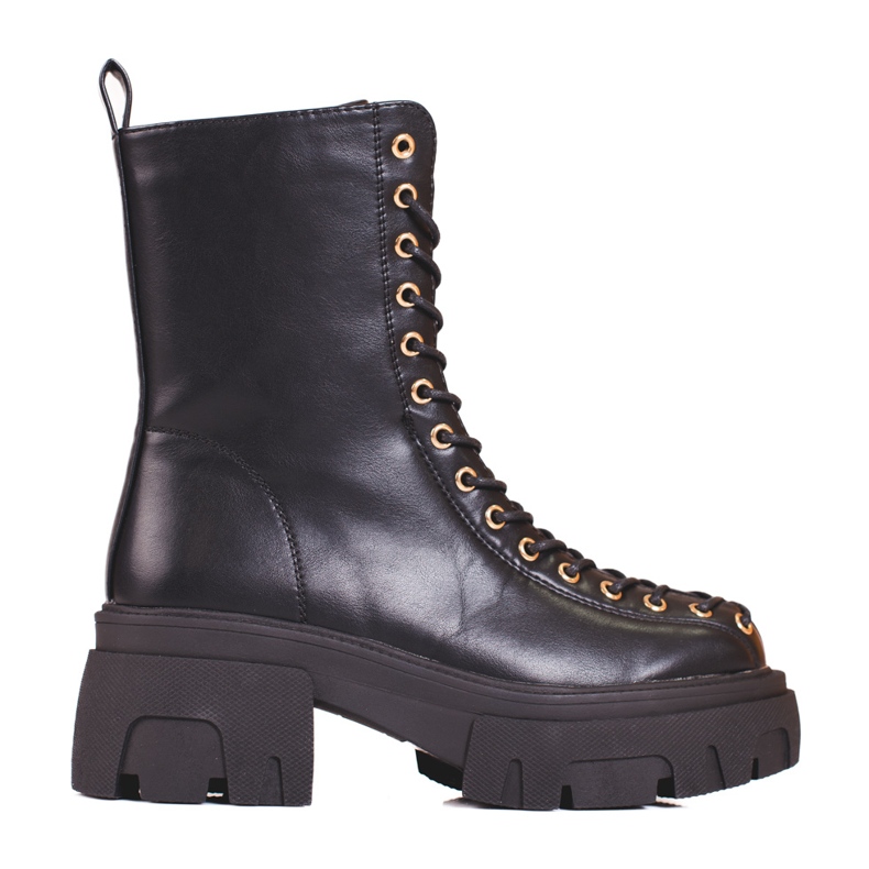 Bottes à lacets Shelovet pour femmes le noir Bottes à lacets Shelovet pour femmes le noir