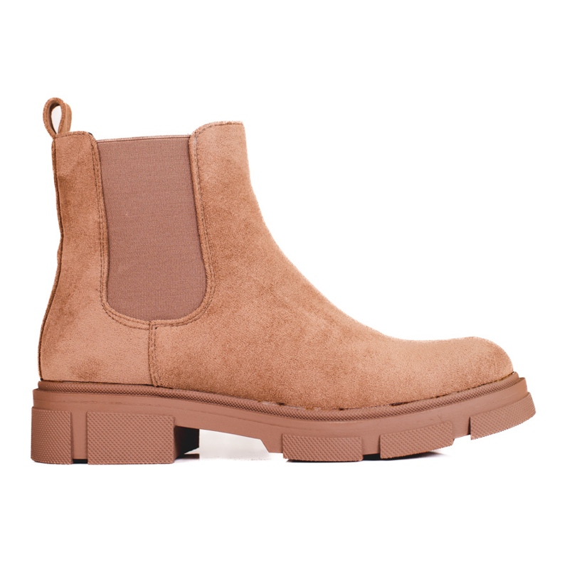 Bottines Jodhpur beiges Shelovet en daim pour femmes
