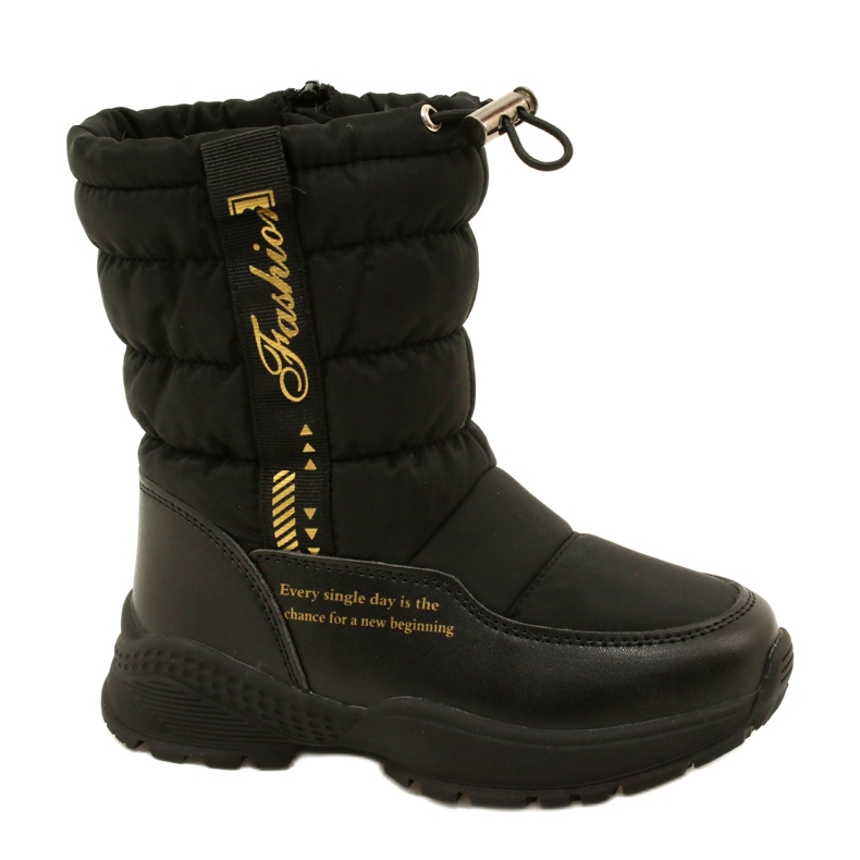 Bottes de neige des filles Miss Evento 22dz23-5274 Black le noir
