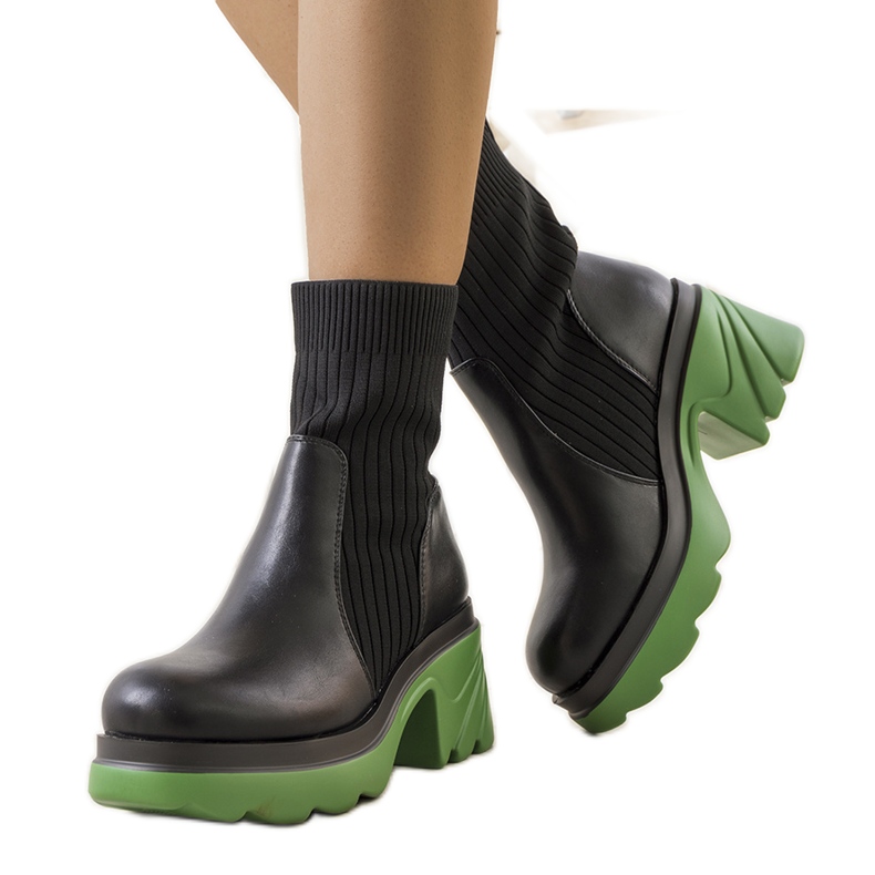 Bottines noires à semelle Tomlin rouge le noir