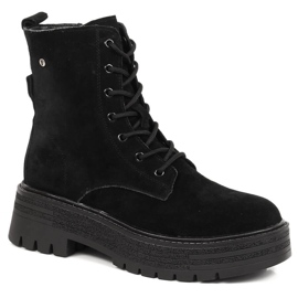 Bottes isolées pour femmes en cuir suédé noir Filippo le noir