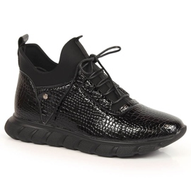 Bottines vinceza noires laquées à enfiler pour femme