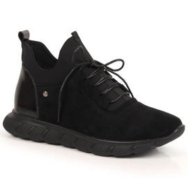 Bottines à enfiler en daim noir pour femme de Vinceza le noir