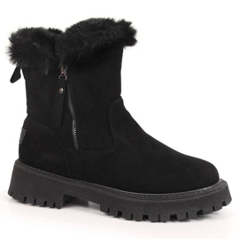 Bottines femme Vinceza noires avec fourrure