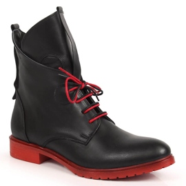 Bottines à lacets en cuir noir Artiker