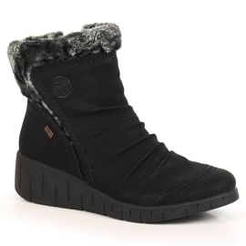 Bottes d'hiver imperméables noires Rieker Y1361-00 pour femmes blanc