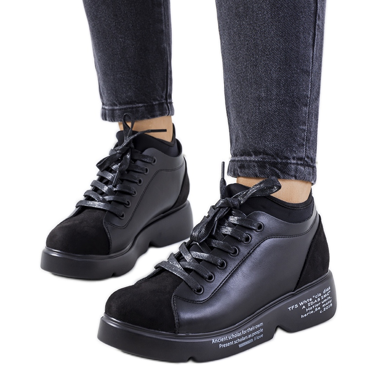 Baskets noires à talons hauts Ambly le noir