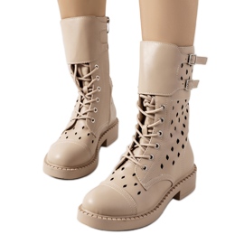 Bottines ajourées beiges Finlay