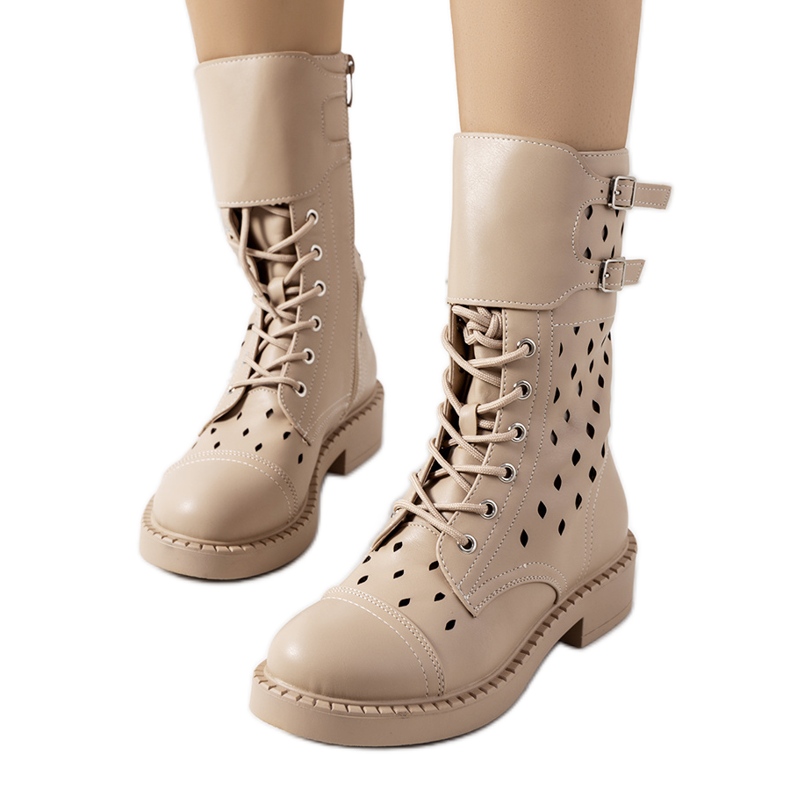 Bottines ajourées beiges Finlay