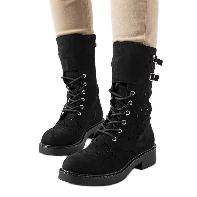 Boots Barkly noires ajourées le noir