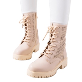 Bottines beiges sur semelle haute Loop