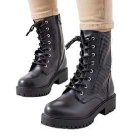 Bottes noires sur une semelle haute Loop