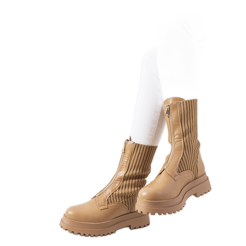 Bottes marron avec une tige de chaussette de Lewin brun