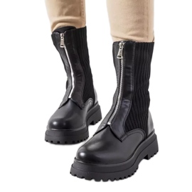 Bottes noires avec une tige de chaussette de Lewin
