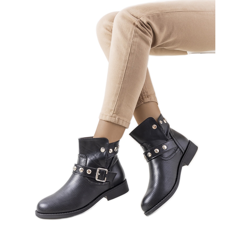 PA1 Bottines Punchs noires le noir