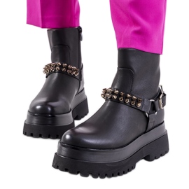 Boots noires à clous Aneta