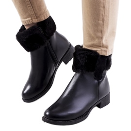 Bottes noires avec fourrure Velemir le noir