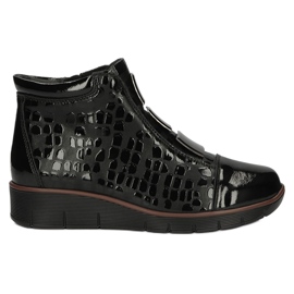 Bottes compensées isolées en cuir Filippo W PAW277A le noir
