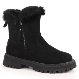 Bottes avec fourrure daim Vinceza W JAN164A noir le noir