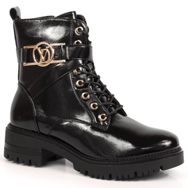 Bottes isolées laquées noires femme Potocki le noir