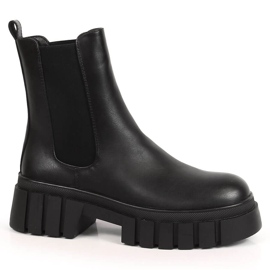 Bottes Chelsea noires pour femmes sur la plate-forme, isolées noires Sergio Leone