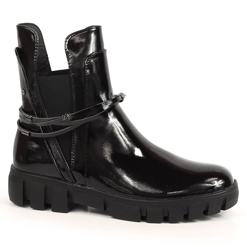 Bottes à enfiler Vinceza noires avec ornement amovible le noir