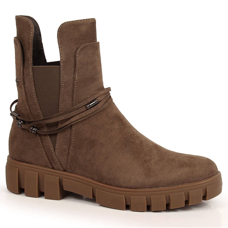 Bottes à enfiler Vinceza marron avec ornement amovible brun