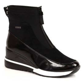 Bottines compensées chaudes femme Vinceza noires