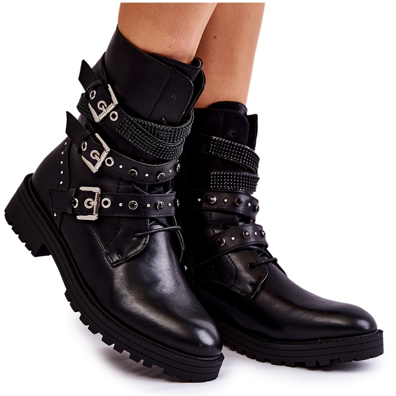 PG1 Bottes Chaudes Femme À Lanières Uni Noir Lambert le noir