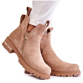 PG1 Boots en daim à découpes Beige Klarissa
