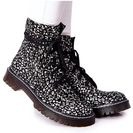 Bottes femme Glany Workers Maciejka Noir-Blanc 01609-48
