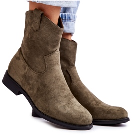 S.Barski Bottes Femme Talon Plat Daim Vert Fiorenz HY66-66 S.Barski Bottes Femme Talon Plat Daim Vert Fiorenz HY66-66