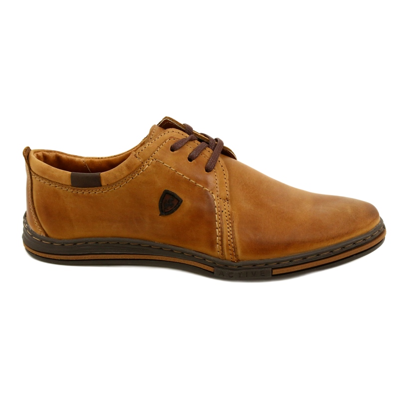Polbut Chaussures en cuir pour hommes 343 Camel brun