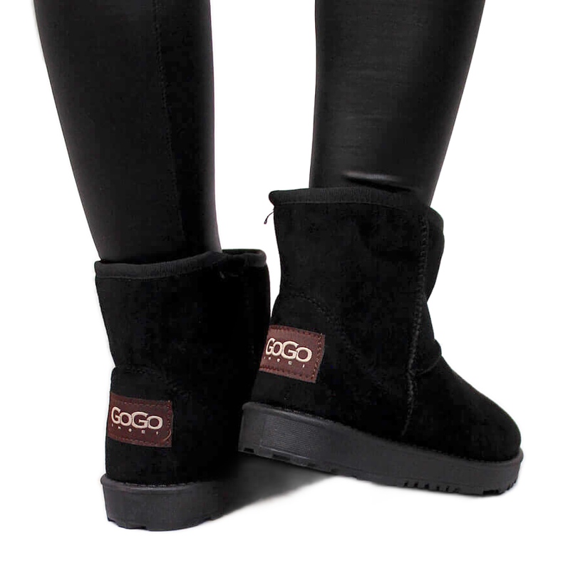 News Bottes de neige en daim noir pour femme le noir