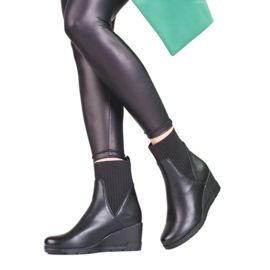 Bottes à enfiler sur le talon compensé Shelovet noir