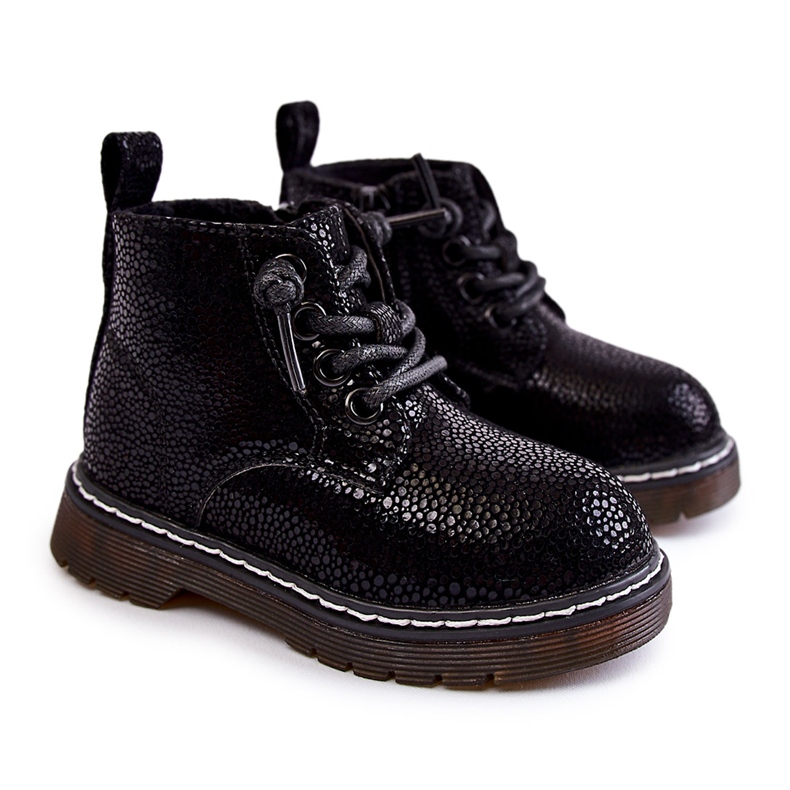 Bottes chaudes pour enfants avec fermeture éclair Noir Betsy le noir
