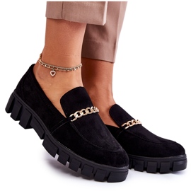Sergio Leone Chaussures En Daim Avec Chaîne Noir Anne le noir