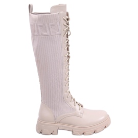 BM Bottes d'équitation à tige souple Keyshia Beige BM Bottes d'équitation à tige souple Keyshia Beige