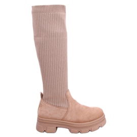 BM Janelle Chaussons Chaussettes Kaki beige BM Janelle Chaussons Chaussettes Kaki beige