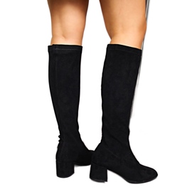 Bottines à enfiler en daim noir pour femme Filippo