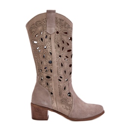 Boots Daim Ajouré Lewski Shoes 3170 Cappucino beige