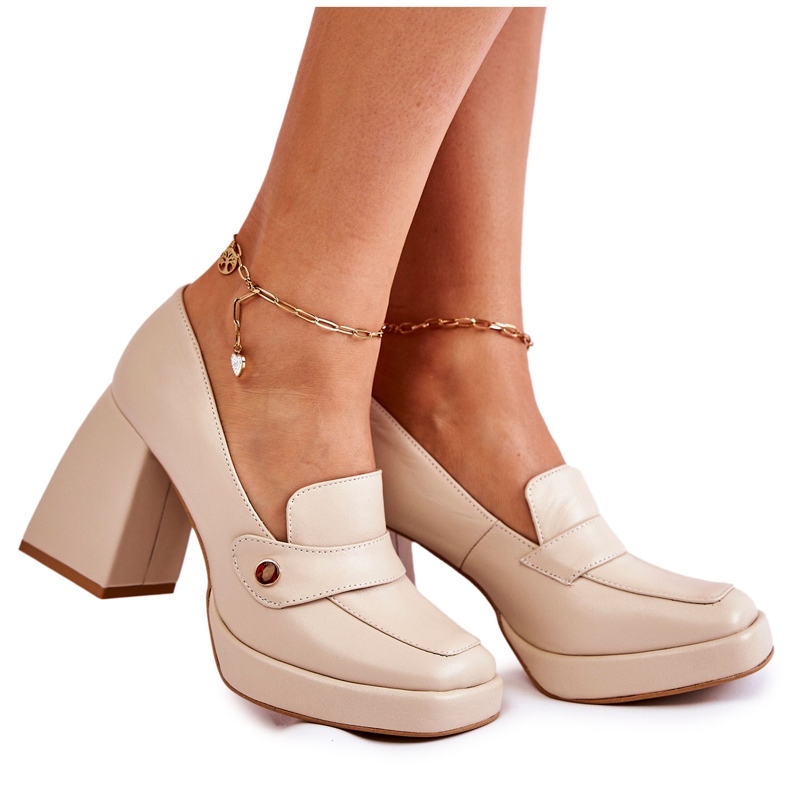 Escarpins Cuir Lewski Shoes 3195/2 Beige Escarpins Cuir Lewski Shoes 3195/2 Beige