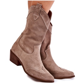 Bottes en daim Bottes de cowboy Lewski Shoes 3198 Cappucino brun Bottes en daim Bottes de cowboy Lewski Shoes 3198 Cappucino brun