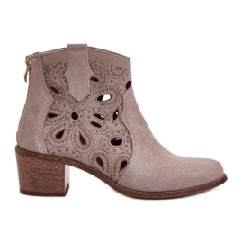 Bottines Daim Ajourées Lewski Shoes 3170/2 Cappucino beige