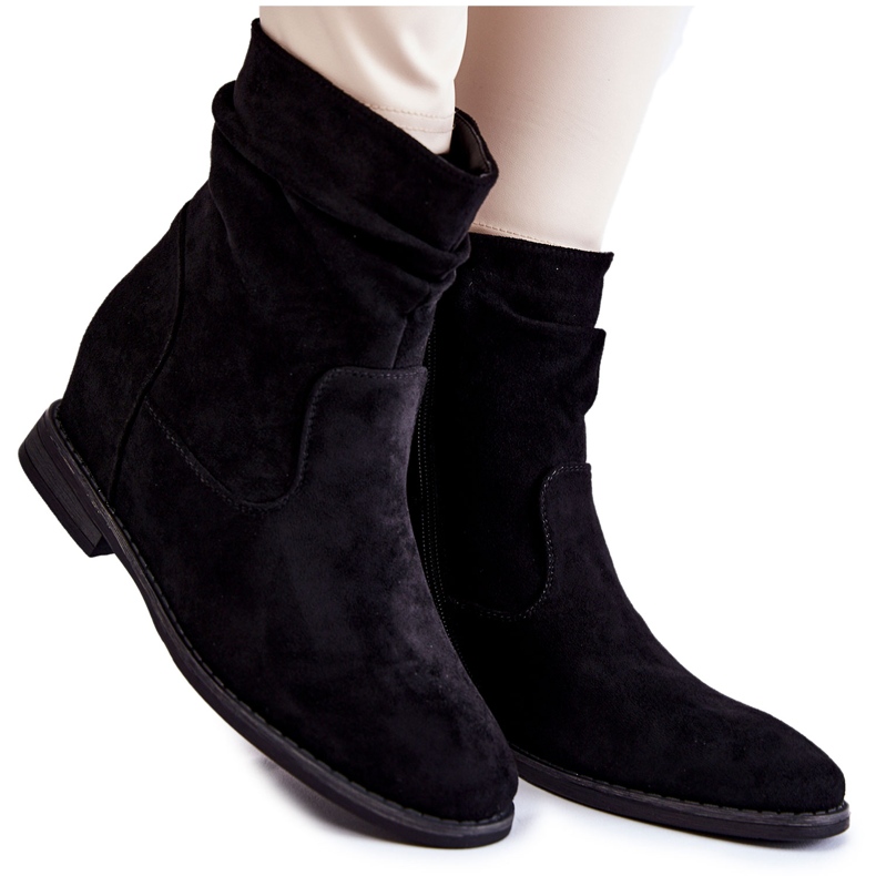S.Barski Bottes en daim à la mode sur un coin caché Finney noir le noir