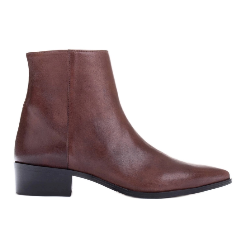 Marco Shoes Bottes subtiles en cuir souple brun