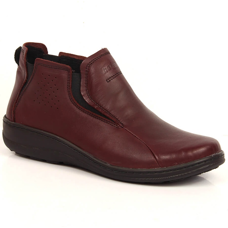Bottes en cuir confortables pour femmes isolées bordeaux Helios brun
