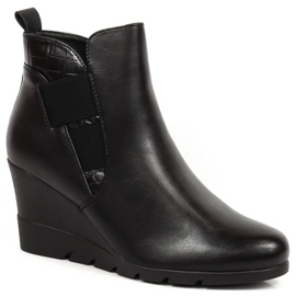 Bottes compensées chaudes pour femmes Noir Noir Filippo PAW386