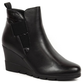 Bottes compensées chaudes pour femmes Noir Noir Filippo PAW386 le noir