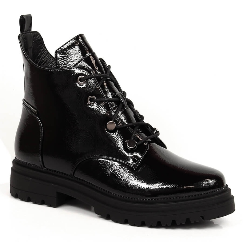 Bottes isolées en cuir verni noir pour femmes Filippo PAW387 le noir